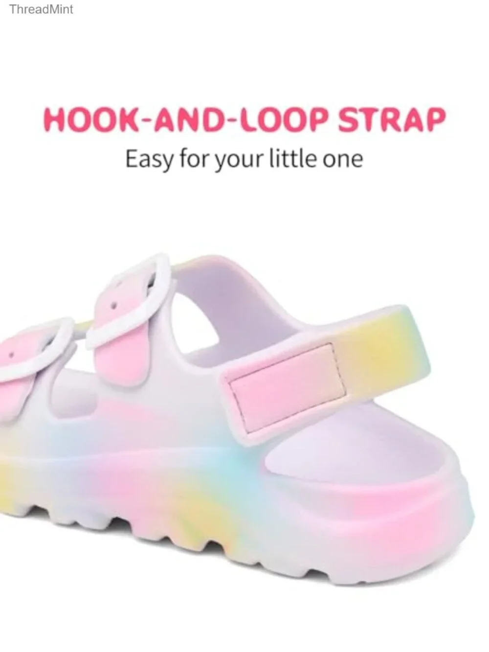 Kids Adjustable Water Sandals EVA Foam Hook Loop Strap Toddler Little Kid